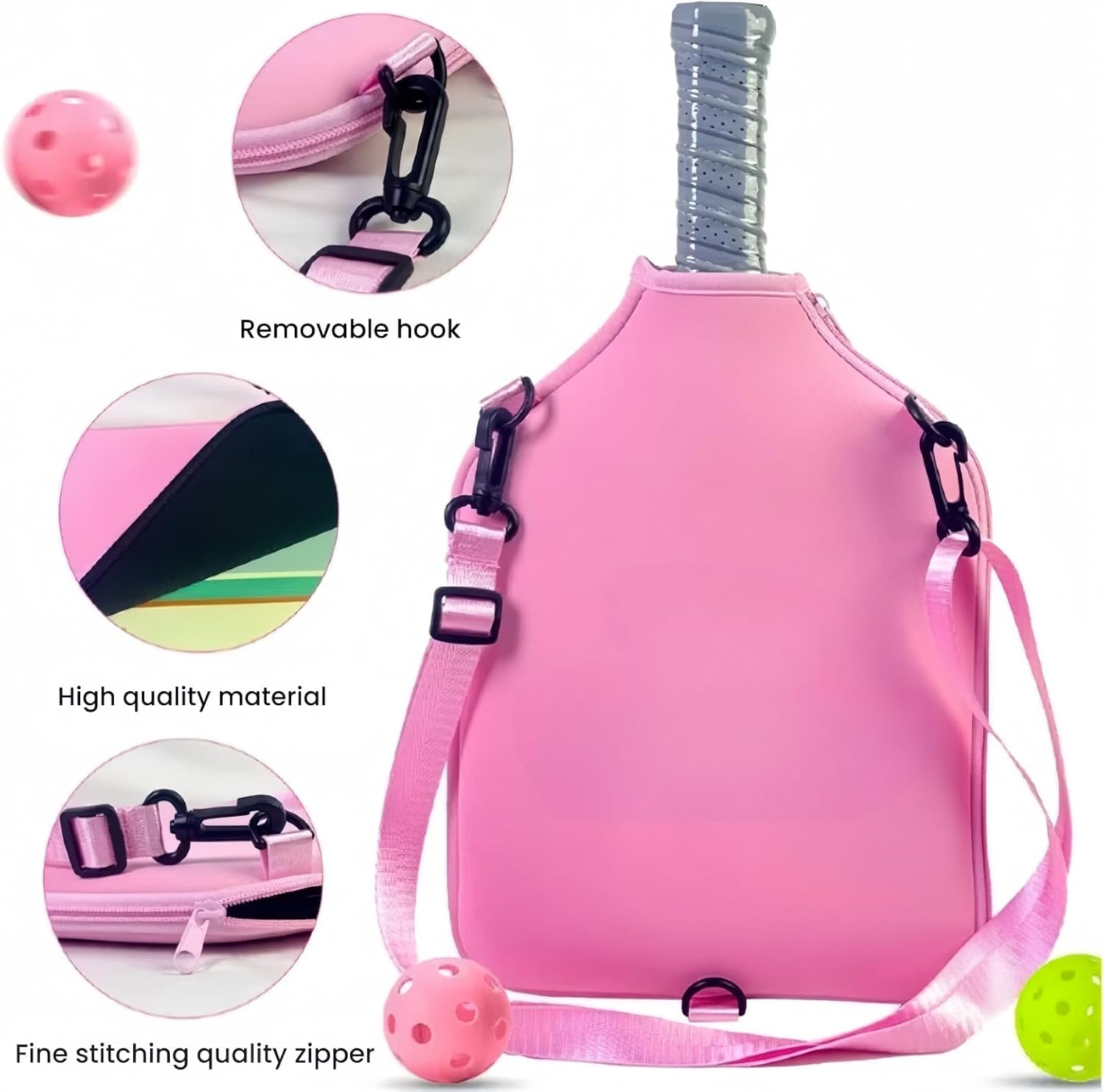 Pickleball Racket Protective Cover, Waterproof Pickleball Paddle Bag with Shoulder Strap, Dustproof Storage Bags for Pickle Ball Racket
