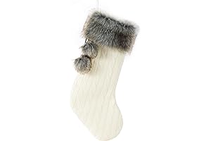 Charming Rustic Christmas Stockings Adorned with Faux Fur