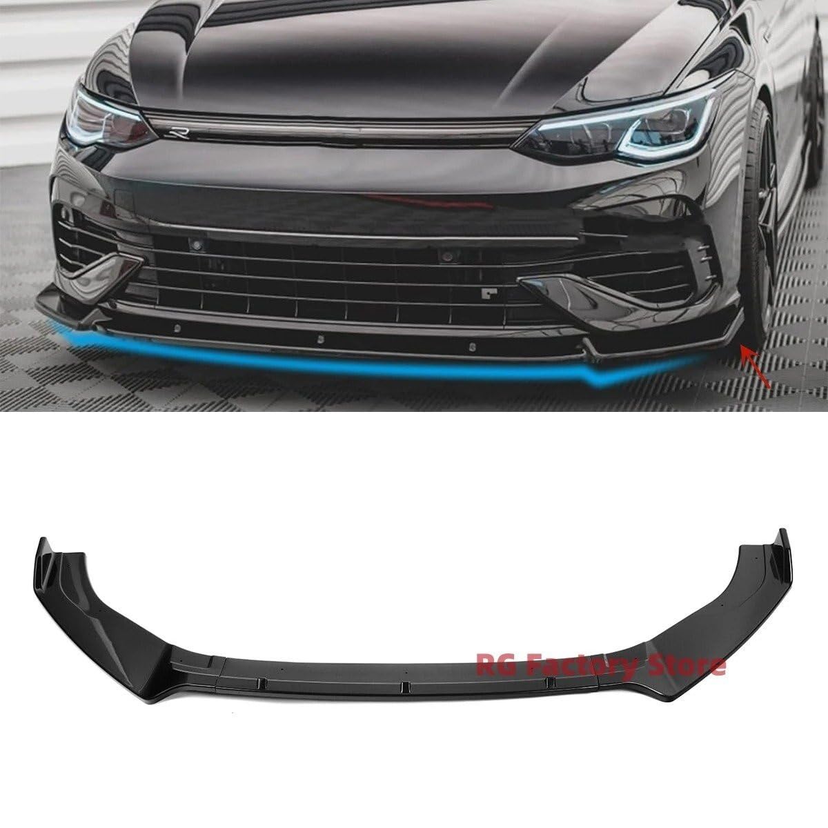 Falda Lateral De Coche para VW para Golf 7 75 MK7 MK7.5 para GTI para GTD R Todos Los Molos 2012-2020 Divisor Parachoques lantero Difusor Labio Kit
