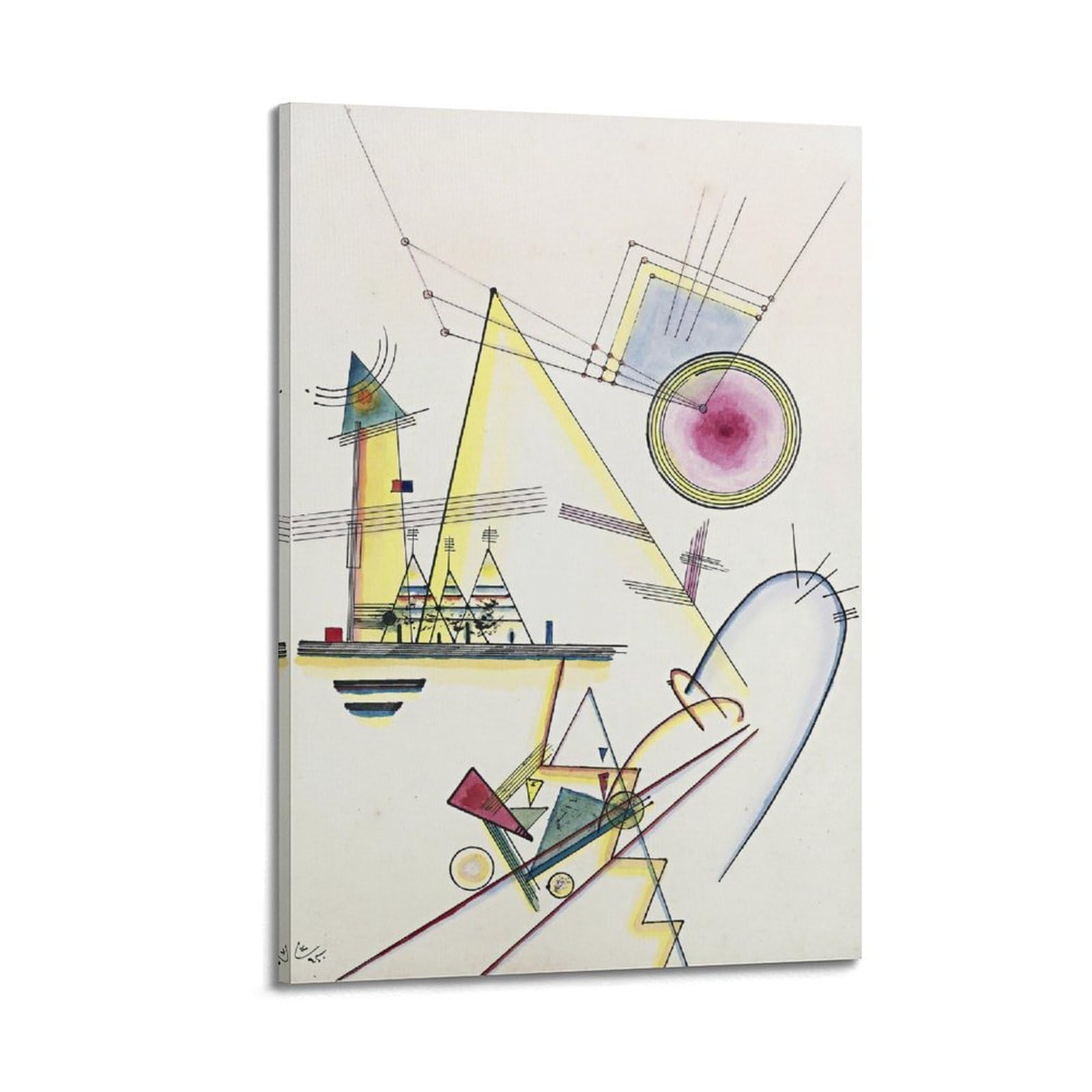 Ymxsdimds Frame-Style Delicate Soul By Wassily Kandinsky Painting Poster Picture Print Wall Art Canvas Decor Homes Decorative 16X24inch(40X60cm)