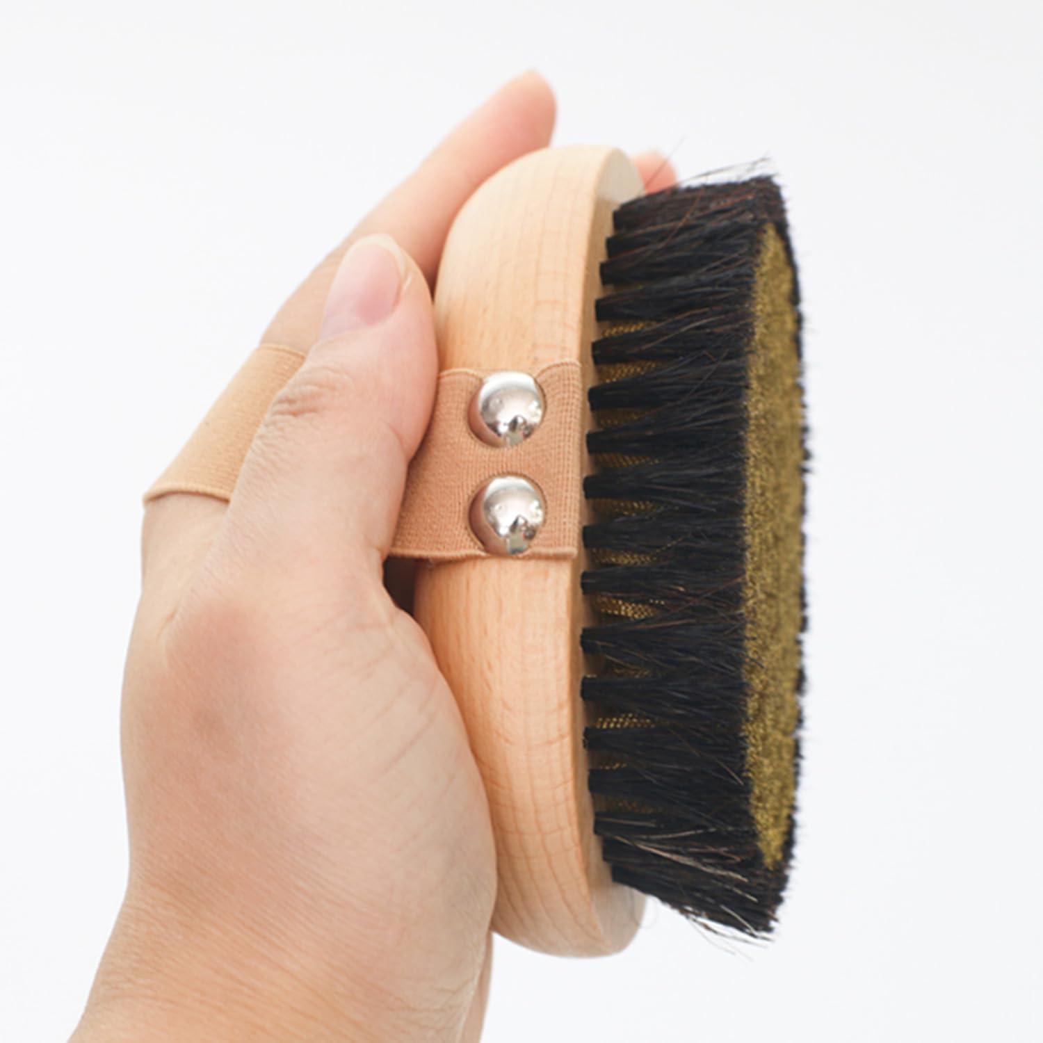 OWIIZI Cepillo corporal de cepillado seco de cobre con cerdas suaves de cobre cargado de iones, exfoliante de madera antideslizante, exfoliante corporal de masaje