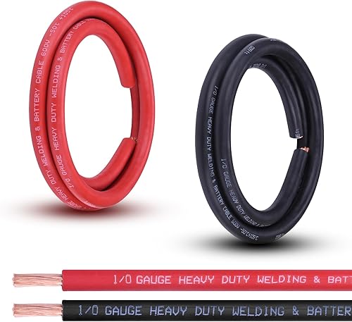Miniatura 16 de Cable de Batería Calibre 2/0, 10 Pies Rojo + 10 Pies Negro 2/0 AWG Cable de Alambre de Soldadura de Cobre Puro, para Automotriz, Batería, Solar y 10