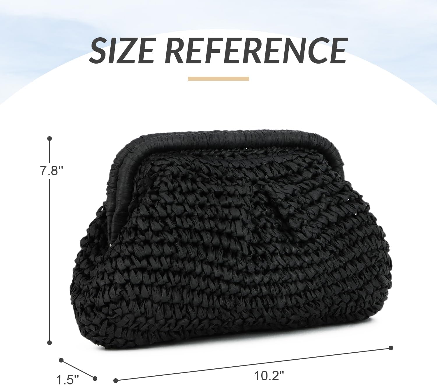 Freie Liebe Straw Clutch Purses for Women Woven Dumpling Bag Summer Beach Clutch Wicker Crossbody Purses - Image 3