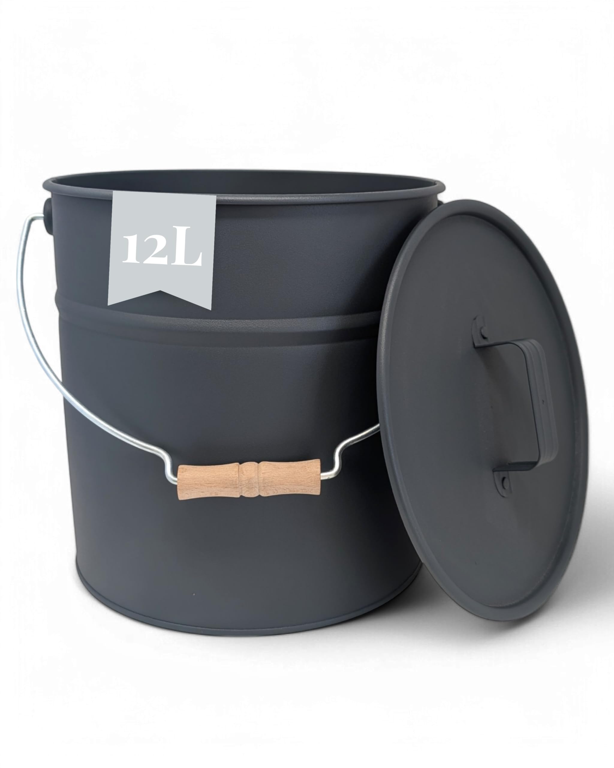 Relaxdays Secchio Raccogli Cenere Con Coperchio, Cestello 12,5 L - Foto 5