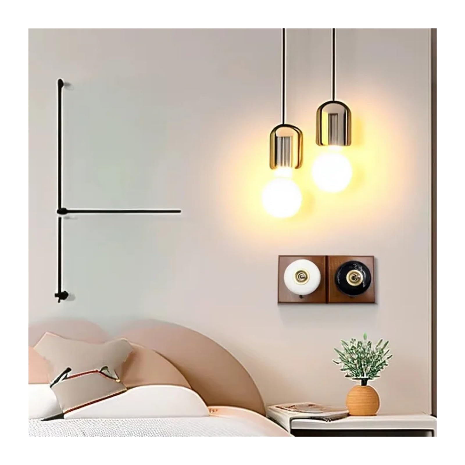 Interruptor de pared de latón con palanca, 1 módulo, 1 vía, 2 vías, for luz de cama(Copper 2 way)