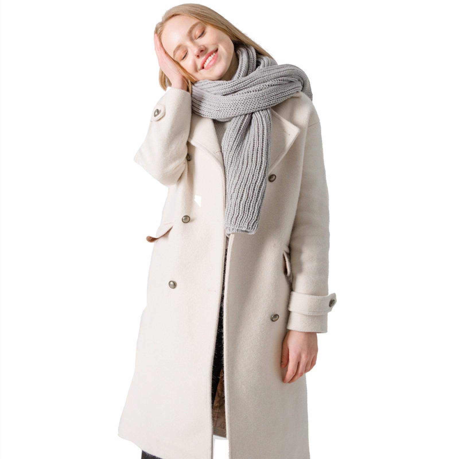 Bufanda Mujer Chal Abrigos Chales Hombre Otoño E Invierno Bufanda De Lana De Color Sólido Amantes De Hombres Y Mujeres Chal De Cuello De Lana Extendido