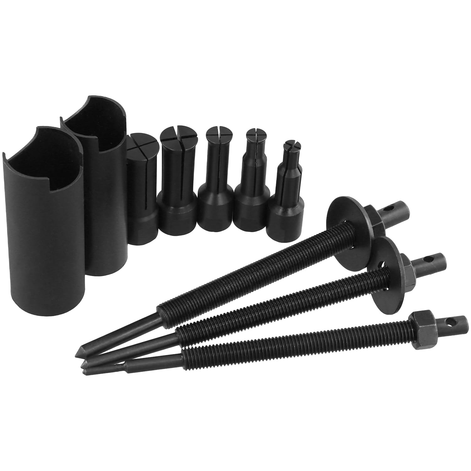 QWORK® 10-częściowy zestaw ściągaczy do łożysk wewnętrznych do motocykli, 5 rozmiarów otwartych klipsów 9-23mm, zestaw narzędzi do demontażu łożysk motocyklowych