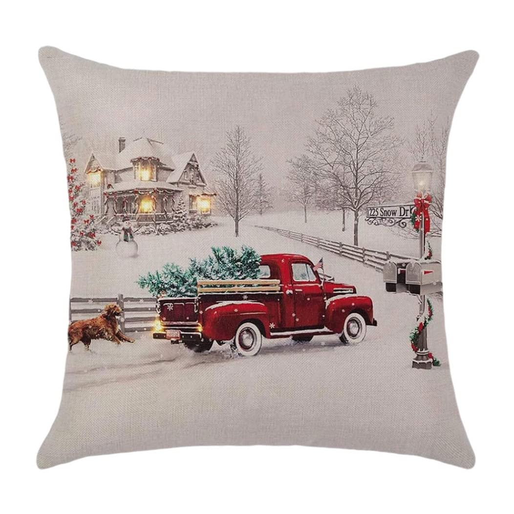 CAKEEYUM christmas pillow covers sofa cushion cover christmas winter scenes pillowcase cushion cover