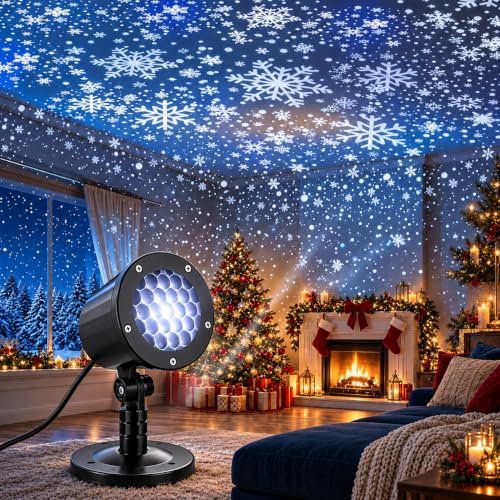 Christmas Projector Indoor Snowflake Living Room Bedroom Plug in Mood Light - image 1