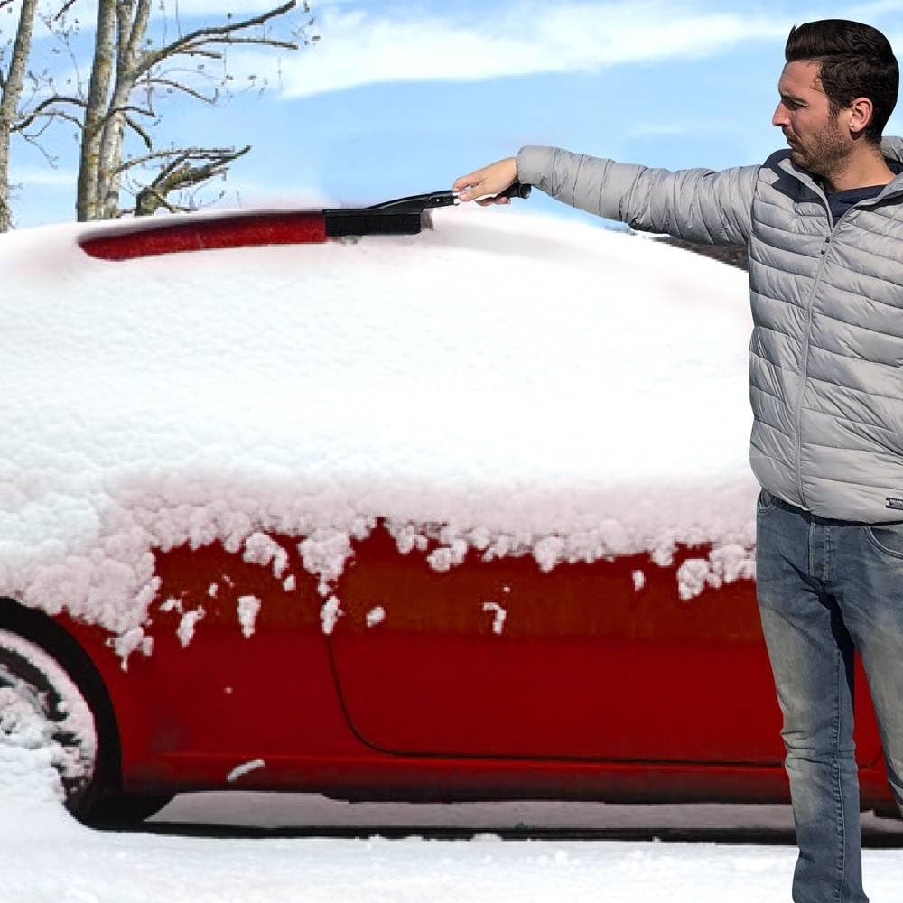 TERRE JARDIN - Pelle a Neige - Pelle à Neige Pliable, Multifonctions, avec Brosse et Grattoir - Pelle Déneigement Légère, Aluminium et Plastique - Pratique pour Voiture