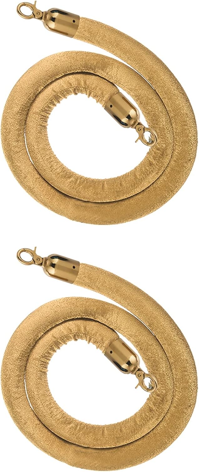 Elegant Velvet Rope Barrier Set - 2 Pack Queue Dividers with Foam Core, Premium Crowd Control Stanchions for Events, Red Safety Ropes for Indoor/Outdoor Use, Ideal for Event Management