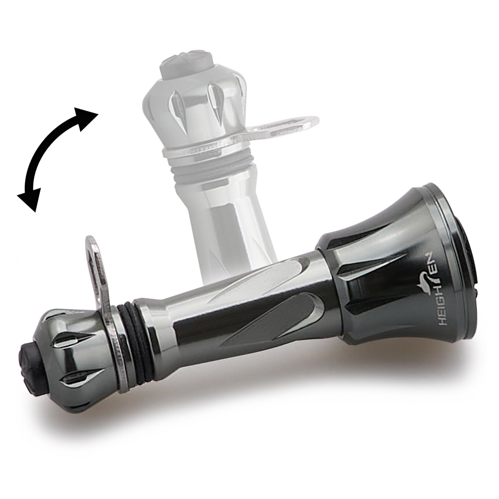 HEIGHTEN 50mm リール スタンド 折り畳み式 シマノ(SHIMANO) ダイワ(DAIWA) スピニングリール 通用 夜光 フックキーパー ラインストッパー (ダークグレー) (1022)