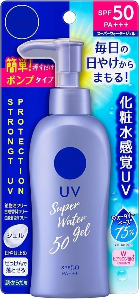 Super Water Gel SPF 50 PA+++ Sunscreen for Face and Body, Lightweight Japanese Water Gel Formula, Non-Greasy Feel, 140 ml