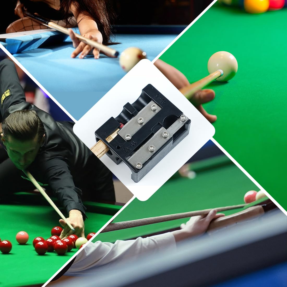 12-in-1 Snooker Queue-Spitzen Former und Snooker Queue-Spitze Reparatur-Set, Multifunktions-Tool für präzise Queue-Spitzen Wartung und Reparatur