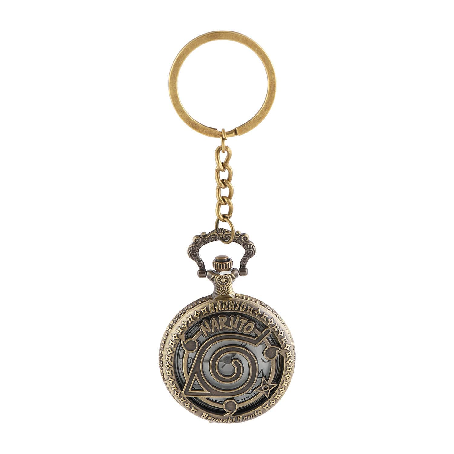Seven Square Premium Retro Vintage Classic Design Bronze Pocket Watch with White Dial Antique Stainless Steel Metal Keychain with Key Ring Anti Rust Gift for Men & Women (Naruto) (B0BNTR326N) Amazon Price History, Amazon Price Tracker