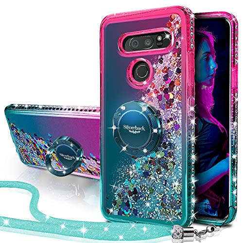 LG V30 Case,LG V30 Plus/V30S, Silverback Moving Liquid Holographic Sparkle Glitter Case With