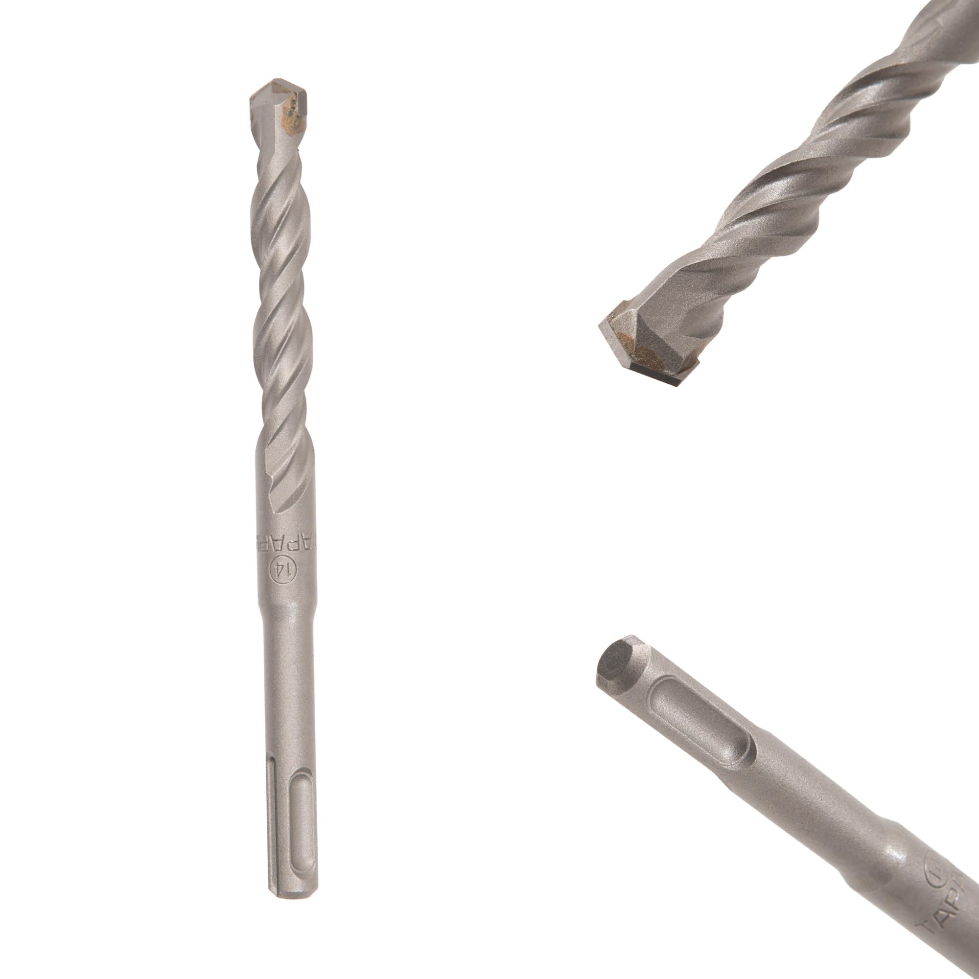 TAPARIA 14 mm Flat Tip SDS Plus Hammer Drill Bit for Concrete Drilling (HDF 14160, 14x100x160 mm)-Spiral Flute Type-Home, DIY, Professional Brick, Wall, Masonary-Drilling