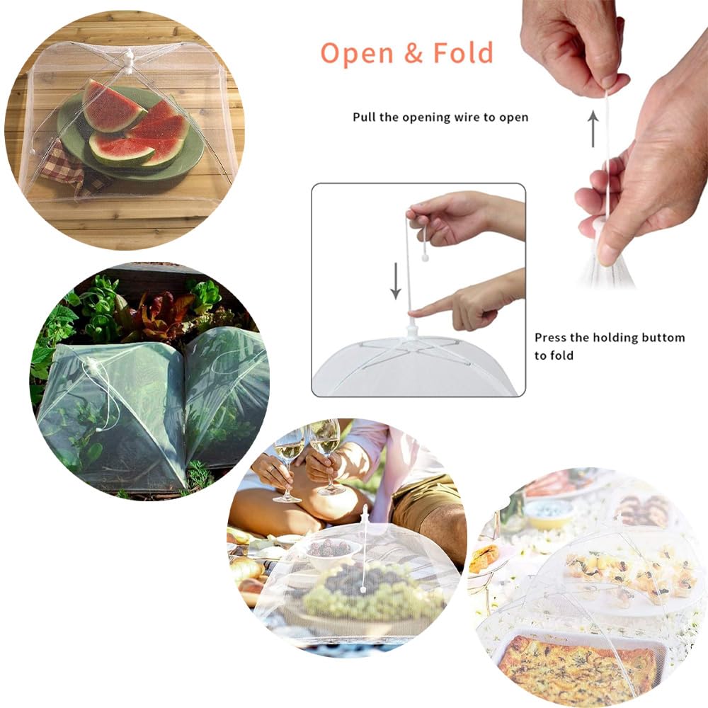 3 Retine Copri Cibo Piegevoli Per Picnic E Barbecue - Protezione Anti Insetti - Foto 7