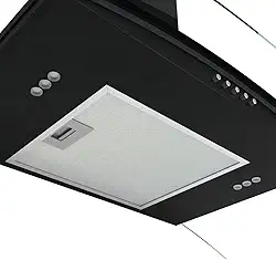 Coifa de Parede Clean, Vidro Curvo, Preto, 75cm, 110V, Design Moderno, Controle de Velocidade