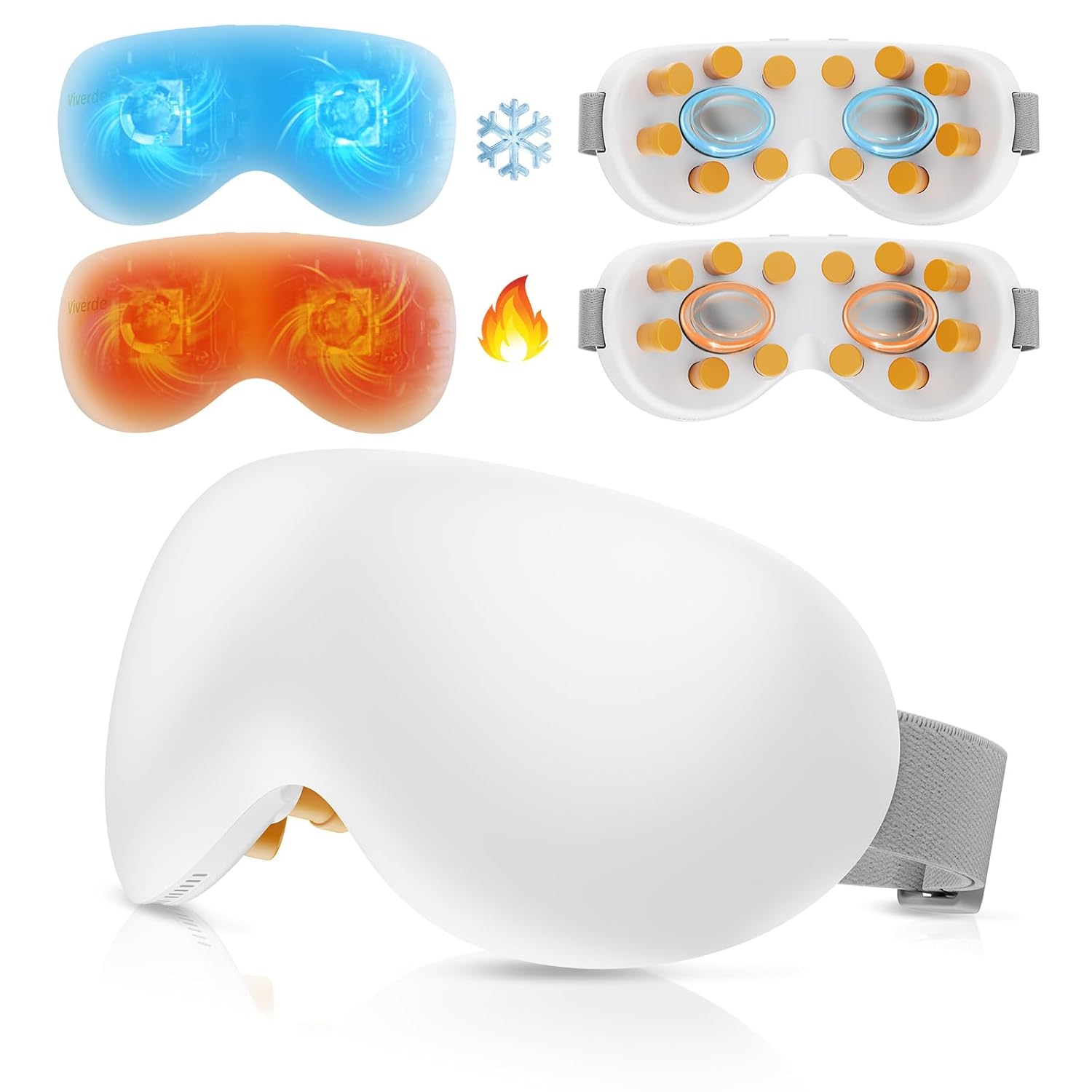 Eye Massager with Heat and Cooling Therapy Vibration Bluetooth Music 4 Adjustable Modes for Eye Fatigue Relief and