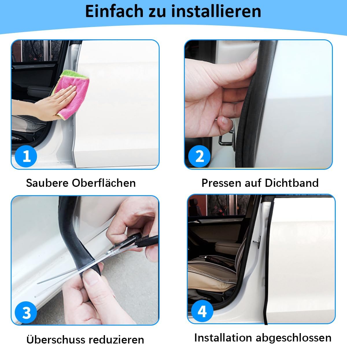Auto Türdichtung, 6 Meter Universelle Gummidichtung, Auto Kofferraumdichtung Dichtungsprofil für Autos Wohnmobile, LKWs