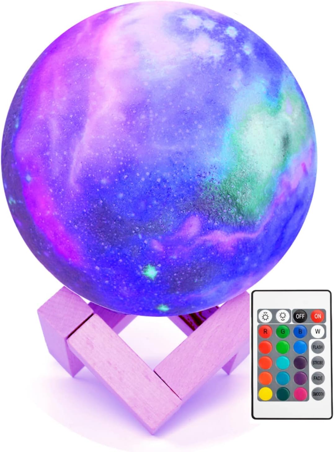 DoInFun Dimmable Moon Lamp, 4.7 Inch 16 Colors 3D Realistic Surface ...