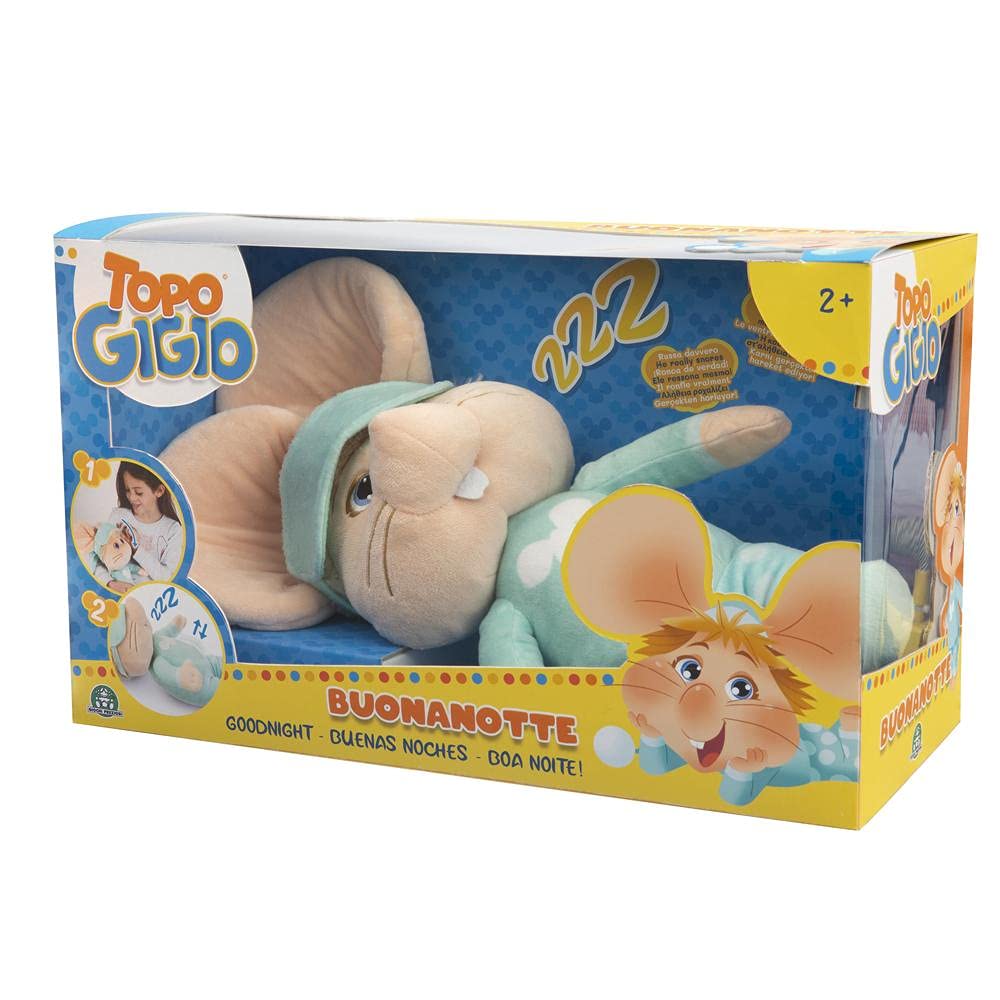 Grandi Giochi - Topo GIGIO BUONANOTTE, Fa la Nanna, Russa e Il pancino Si muove Davvero, TPG19000