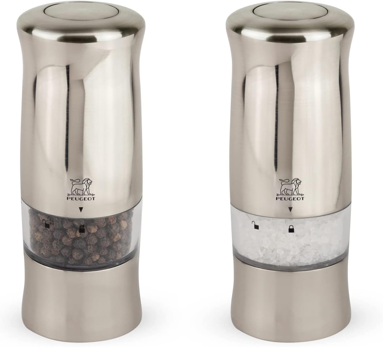 Peugeot Fidji Salt & Pepper Mill Set, Beechwood & Stainless Steel