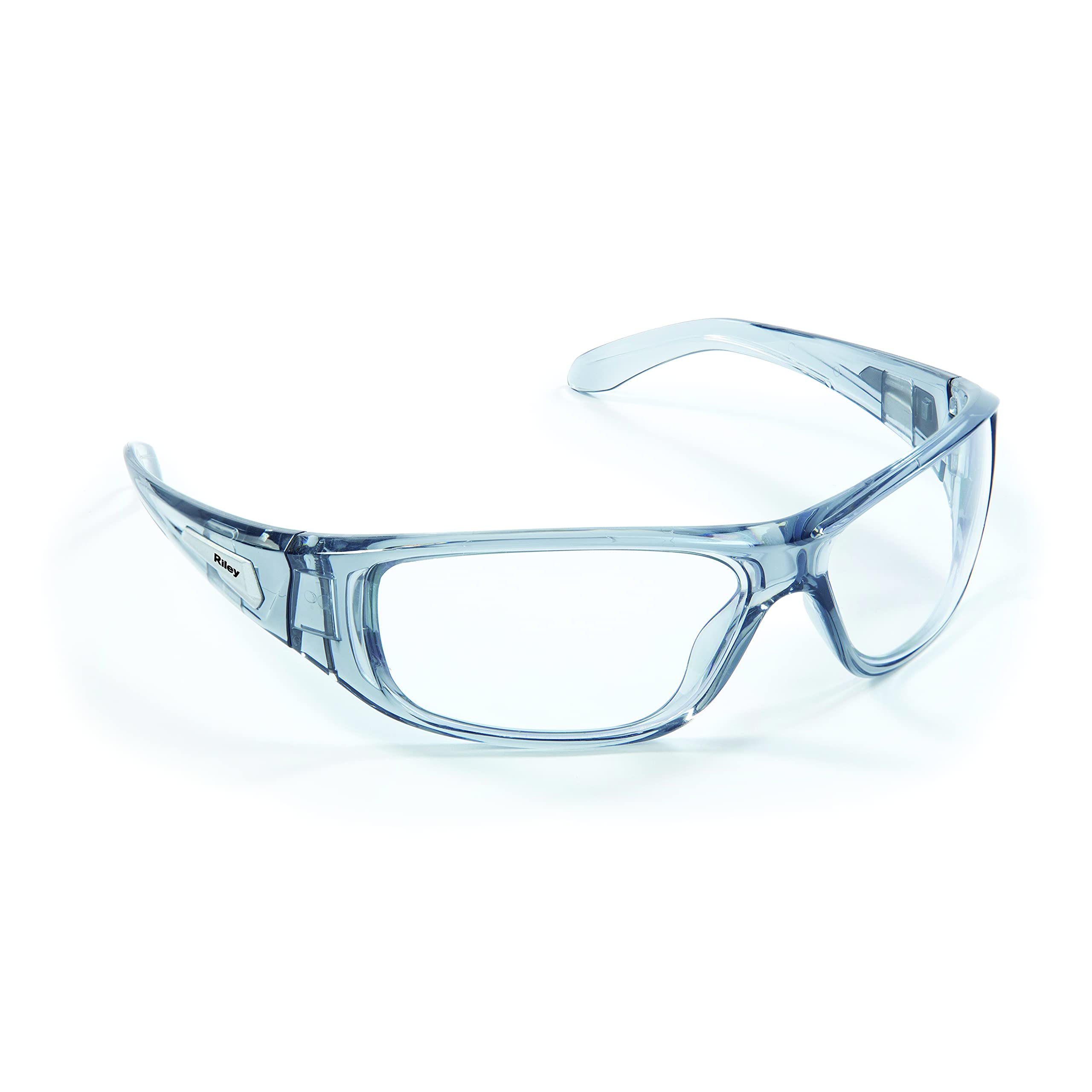 Riley Strobe Sports Style Safety Glasses Integrated Side Shields Protective Work Eyewear (Clear Lens)