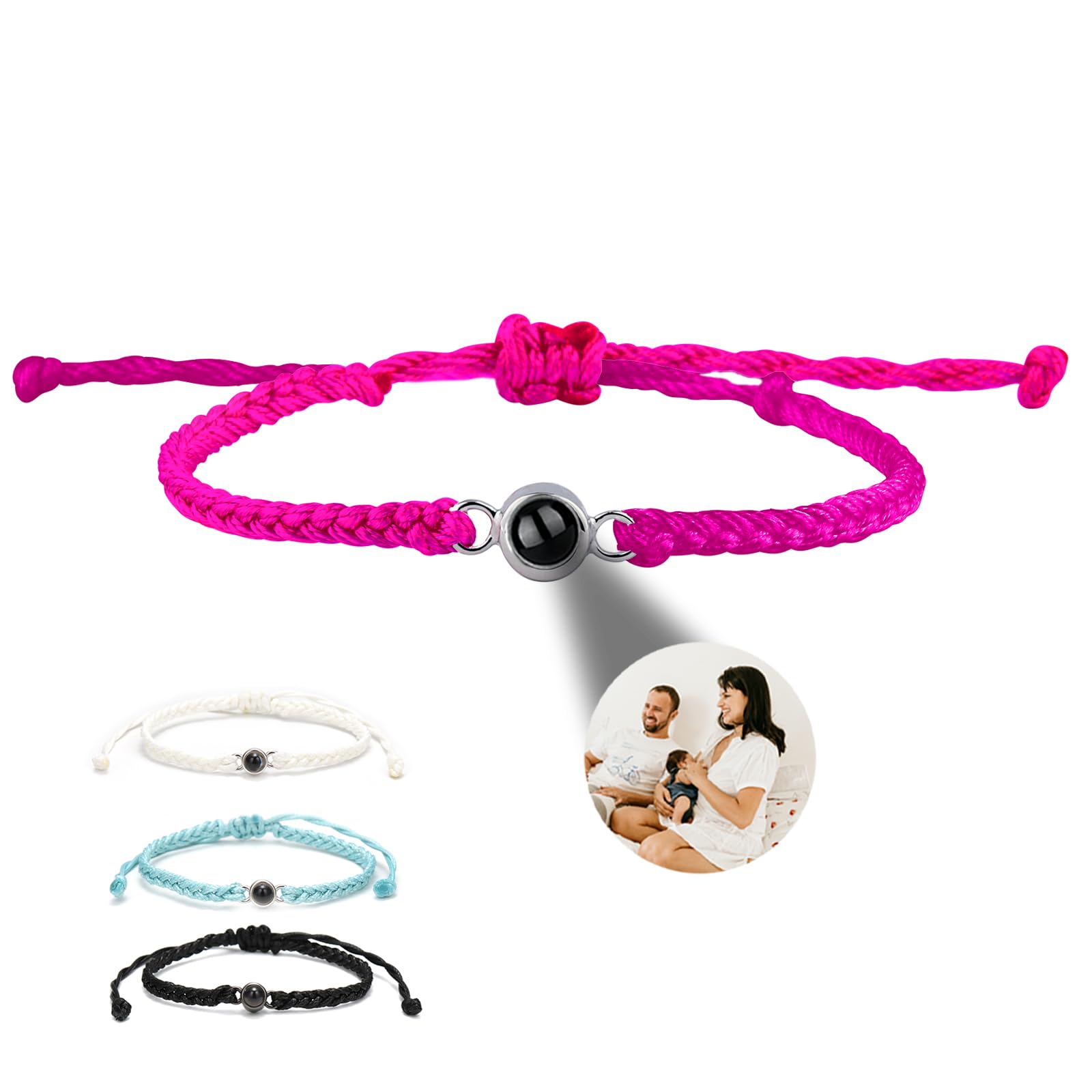 ChiCokoPersonalized Bracelets with Picture inside, Customized Projection Bracelets with Photos, Picture Bracelet Personalized Photo for Mothers Day Birthday Anniversary Memorial Gifts