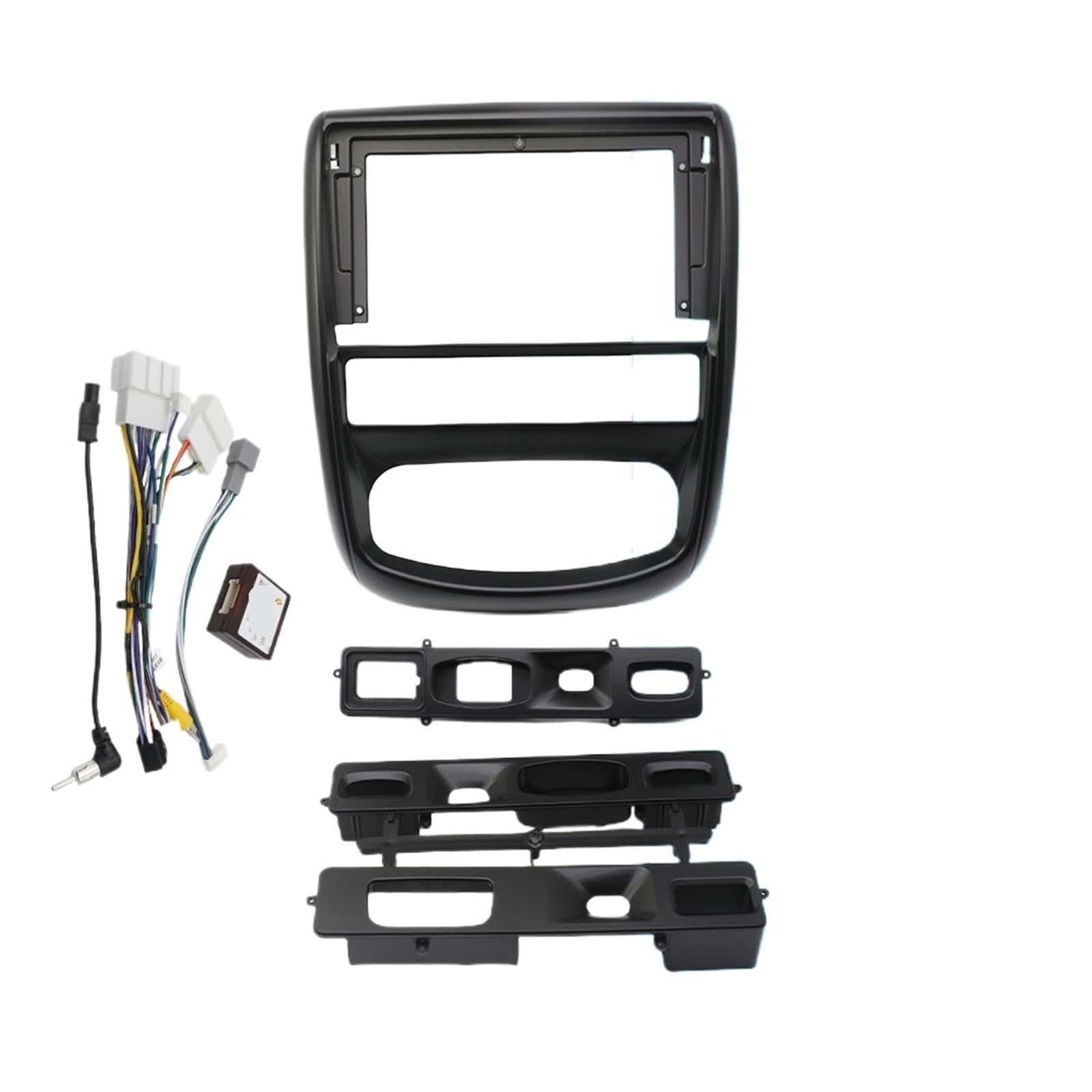 JKELPV Car Radio Frame Kit Fit For RENAULT DUSTER 2012-2018 9/10.1 Inch Car Radio Android MP5 Player Casing Panel Frame Fascia Radio adapter(2012-2014 SET)