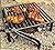 BBQ funland Cast Iron Barbecue Grill Grate Lifter Cast Iron Cooking Grid Lifter Grill Accessories for Big Green Egg, Kamado Joe, Primo, Pit Boss, Louisiana and Other kamado Grill Grate