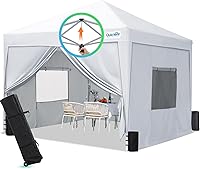 Vista 16 de Quictent Tienda de campaña desplegable de privacidad de 8 x 8 pulgadas con paredes laterales y ventanas ventiladas enrollables, fácil instalación