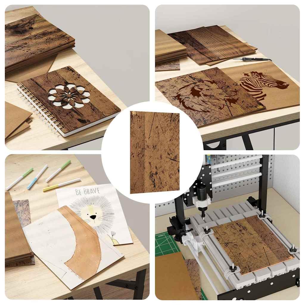 Dekoplatten 150er Pack 15 x 21 x 0,27 cm Holzwerkstoff | Glatte Oberflaeche, leicht schneidbar, vielseitig fuer Bastelprojekte, pflegeleicht mit feuchtem Tuch