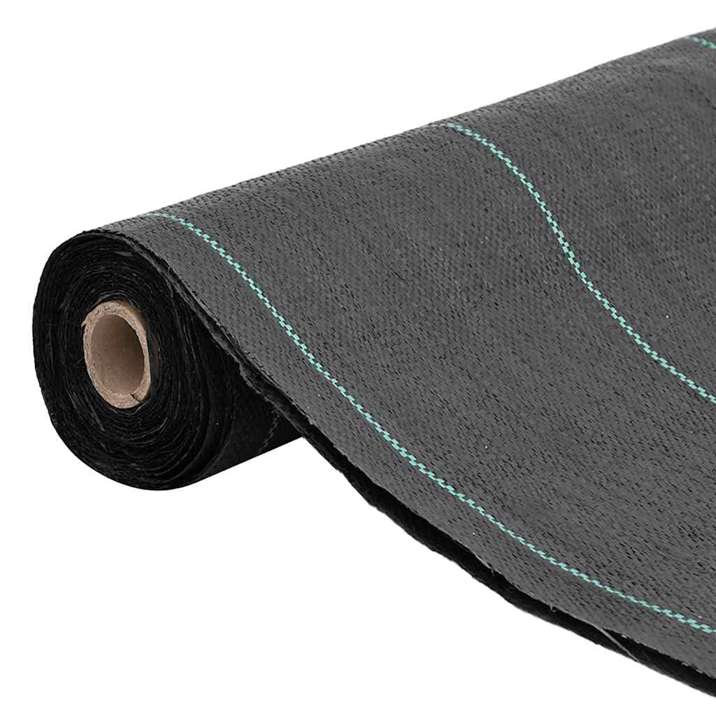 Telo anti-erbacce nero, 1,5 x 25 m, in polipropilene, stabilizzato ai raggi UV, permeabile all'acqua e traspirante, facile da tagliare per giardino, aiuola rialzata, sentieri di ghiaia