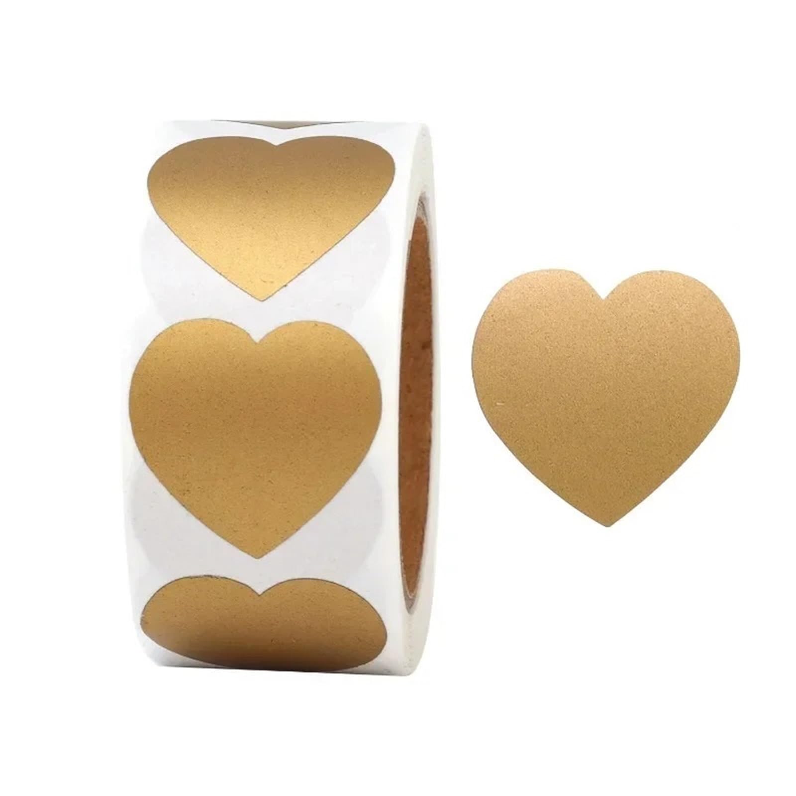 Adesivi da grattare 8 rotoli 300 pezzi/rotolo a forma di cuore Fai te fatti a mano Gioco Scratch Etichette adesive Forniture for feste Decorazione regalo for fai(Gold)