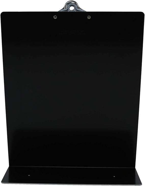 Saunders Free Standing Clipboard & Tablet Stand - Durable Black Recycled Aluminum Desktop Document Holder for Office, Teachers & Students - 1 Clip Holds 8.5x11 Letter Size Sheets, Lightweight