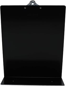 Saunders Free Standing Clipboard & Tablet Stand - Durable Black Recycled Aluminum Desktop Document Holder for Office, Teachers & Students - 1 Clip Holds 8.5x11 Letter Size Sheets, Lightweight