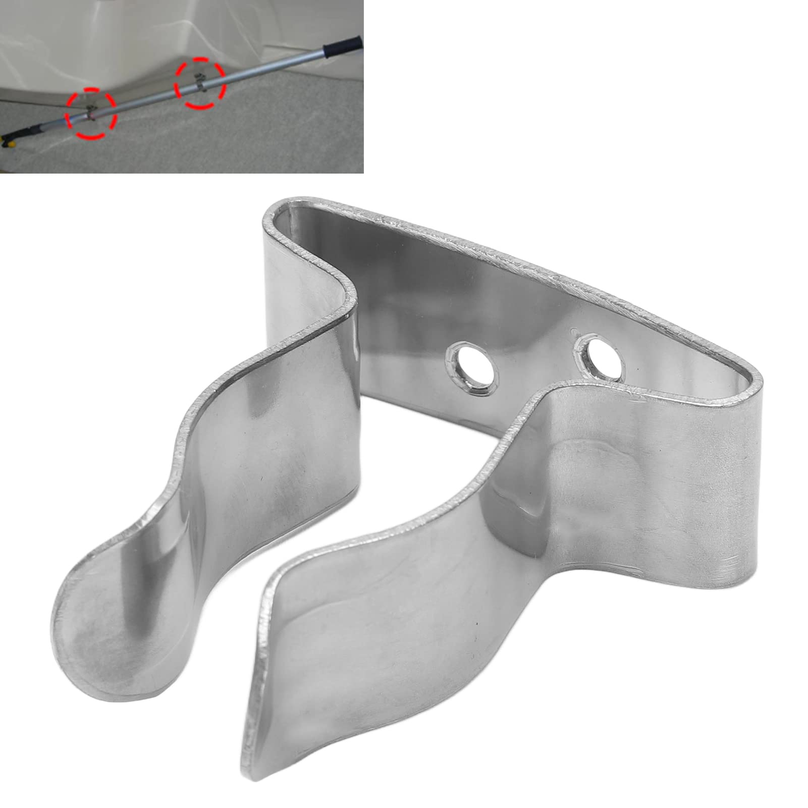 Chrees Abrazadera de muelle, soporte de resorte de gancho, abrazadera de resorte de acero inoxidable, abrazadera de soporte ajustable, compatible con canoas de barco (2939s)