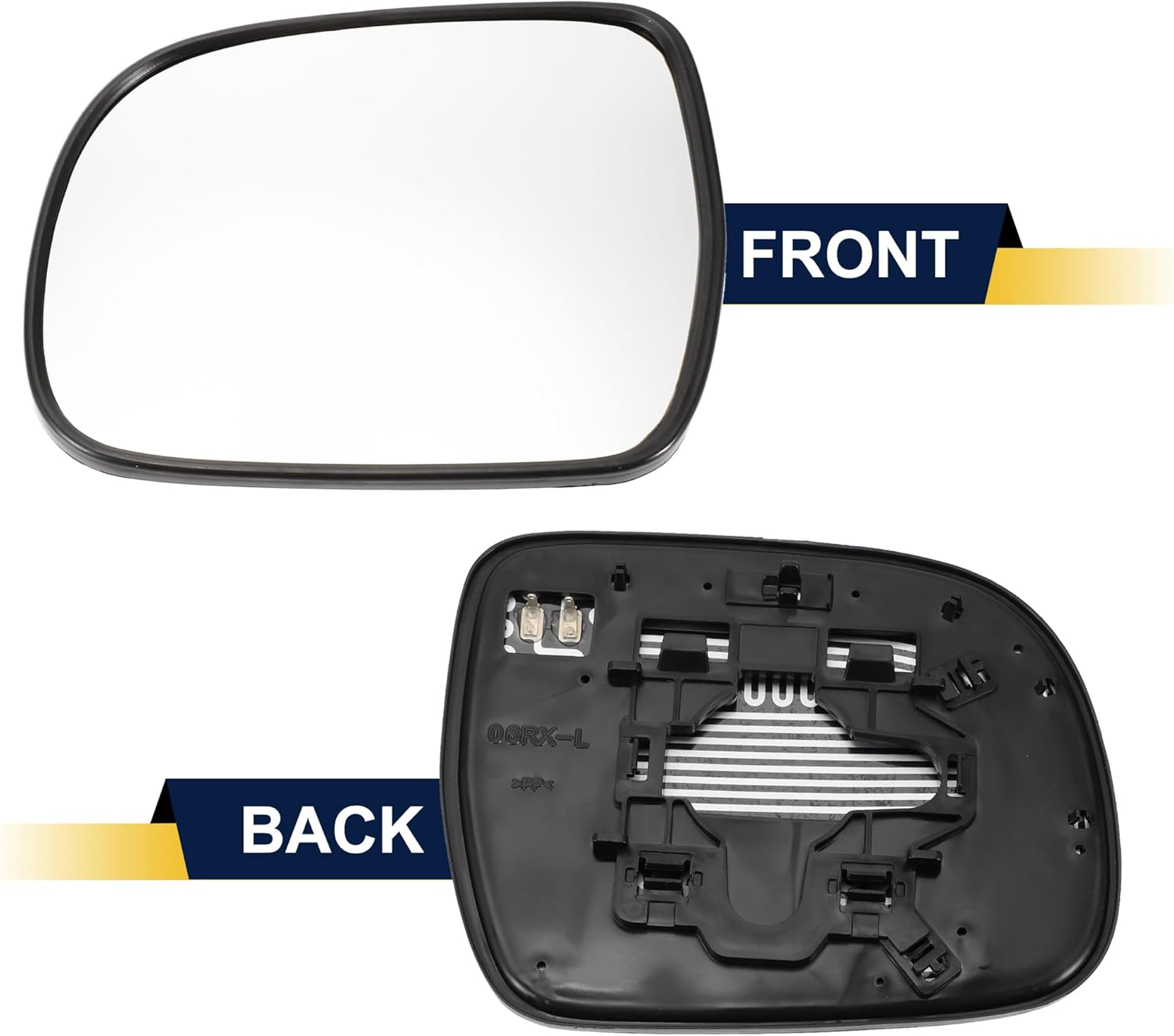 Left Driver Side Mirror Replacement Heated for Toyota Tacoma 2005-2011 Rear View Mirror Glass with Backing Plate