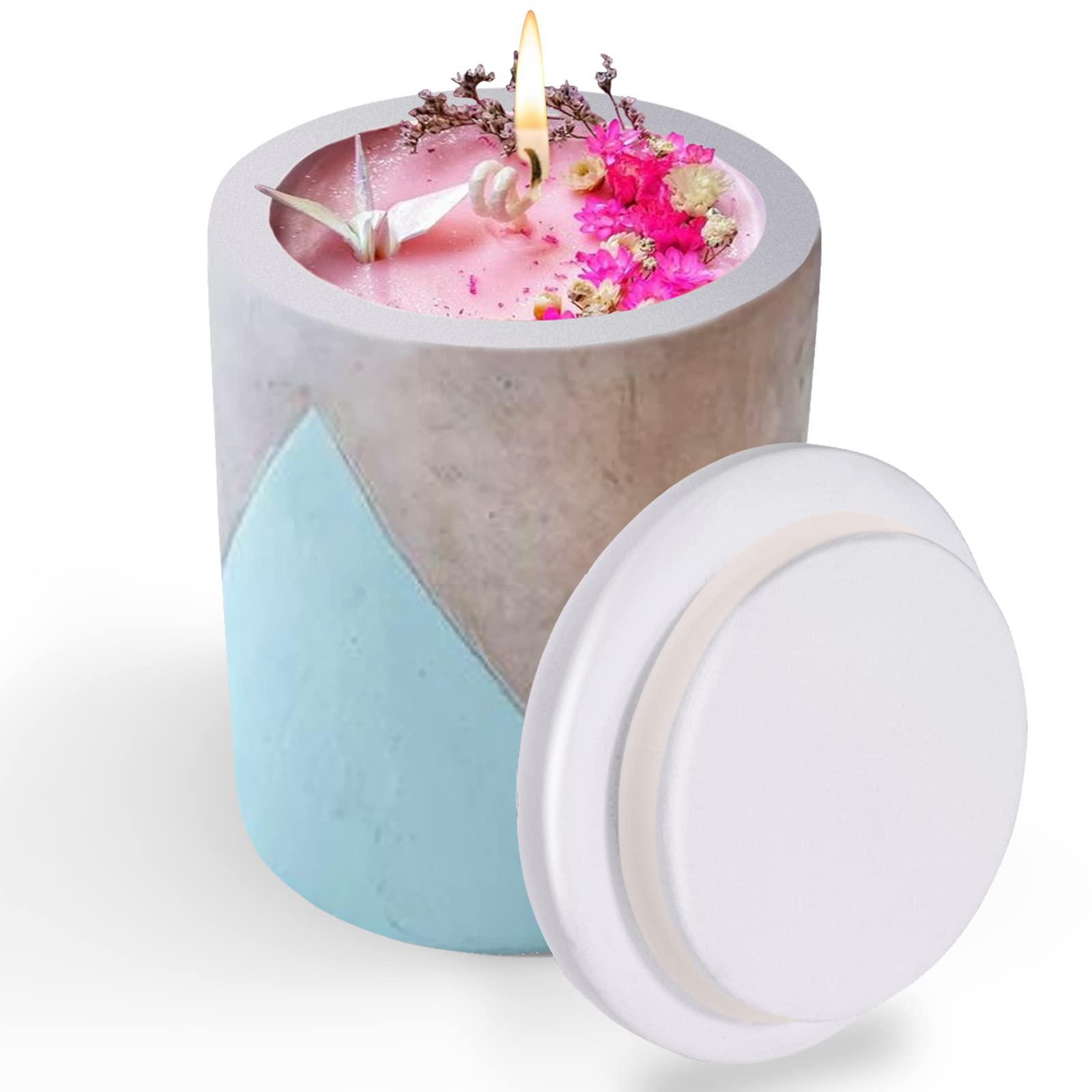 Buy Mity rain Concrete Molds for Candle Jar, Large Silicone Cement Mold Candle Vessels Mold with