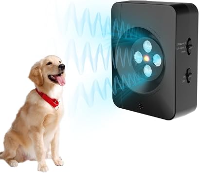 iMeshbean Anti Barking Device,Upgraded Auto Dog Bark Control Devices with with 3 Adjustable Ultrasonic Level Control Modes,Effective Stop Dog Barking Control Devices Up to 33 FT for Indoor Outdoor