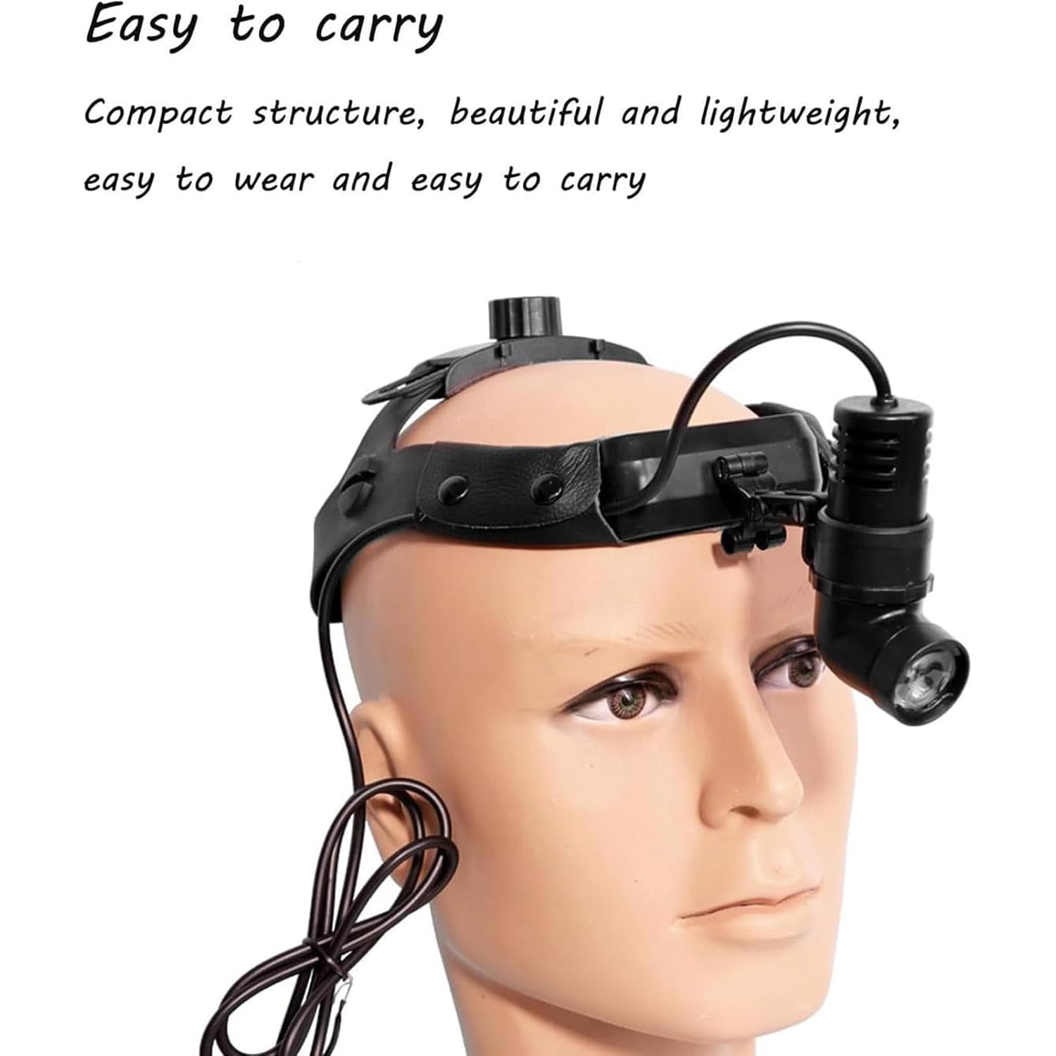 Lampada frontale medica a LED, faro chirurgico da 3 W, luminosità regolabile, temperatura di colore 5000-5500 K, girevole da 0 a 90°, per odontoiatria, oftalmologia, ginecologia, chirurgia