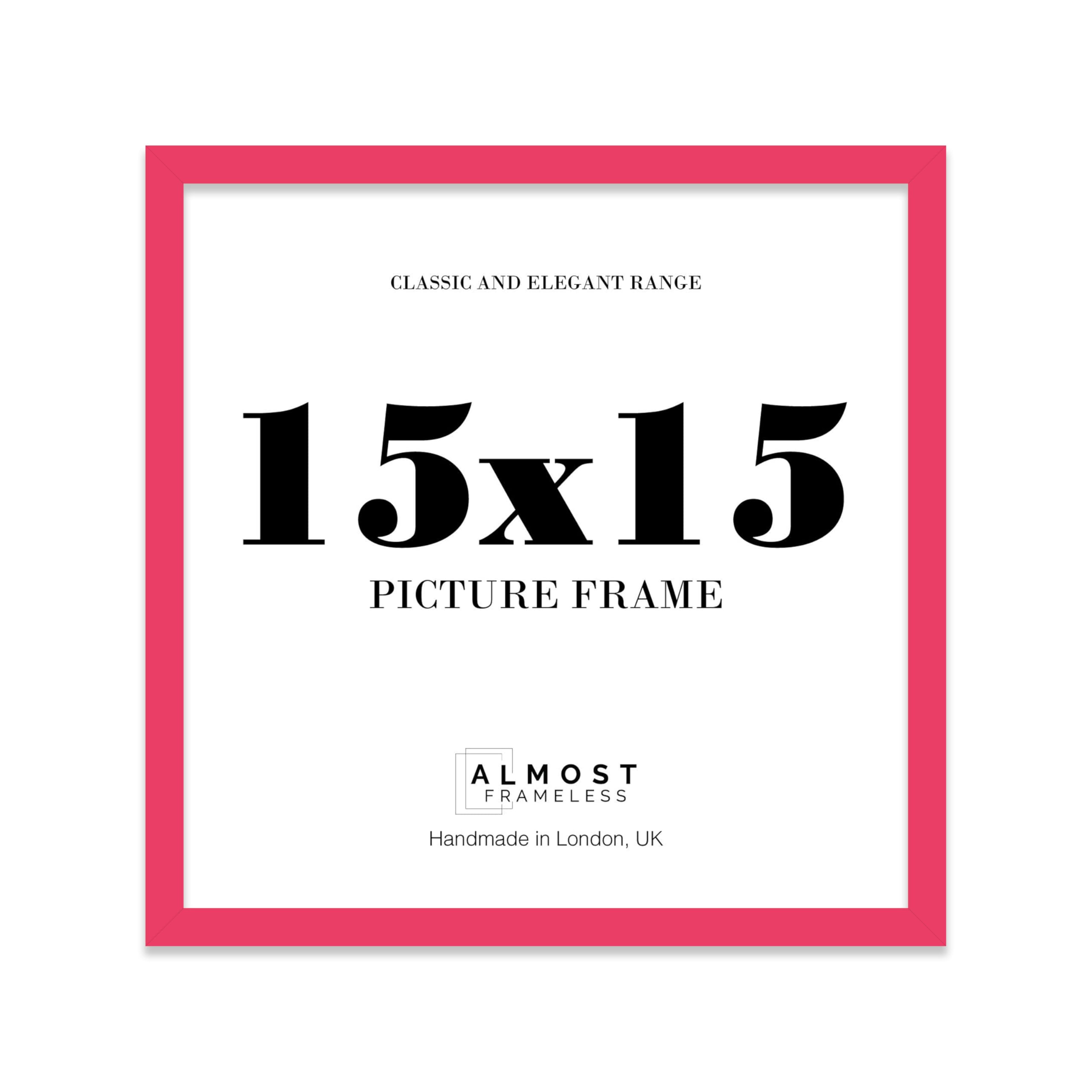 15x15 Bright Pink Picture Frame for Square Photos, Posters, Prints & Artwork, (17.8 x 12.7cm) Wall Display Modern Photo Frame for Home, Office, Gallery Wall, 1 Pack — image 1
