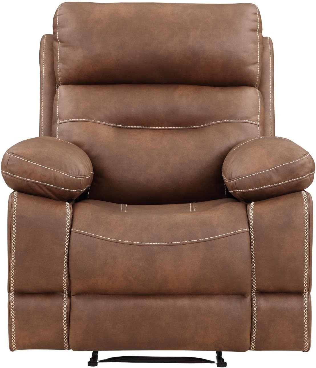 Steve Silver Co Rudger Manual Recliner, Living Room Furniture Chair, Home Office, Home Theater Seating, Chestnut Brown Microsuede Cover, 37.5" D x 35.5" W x 41.75" H, Brown
