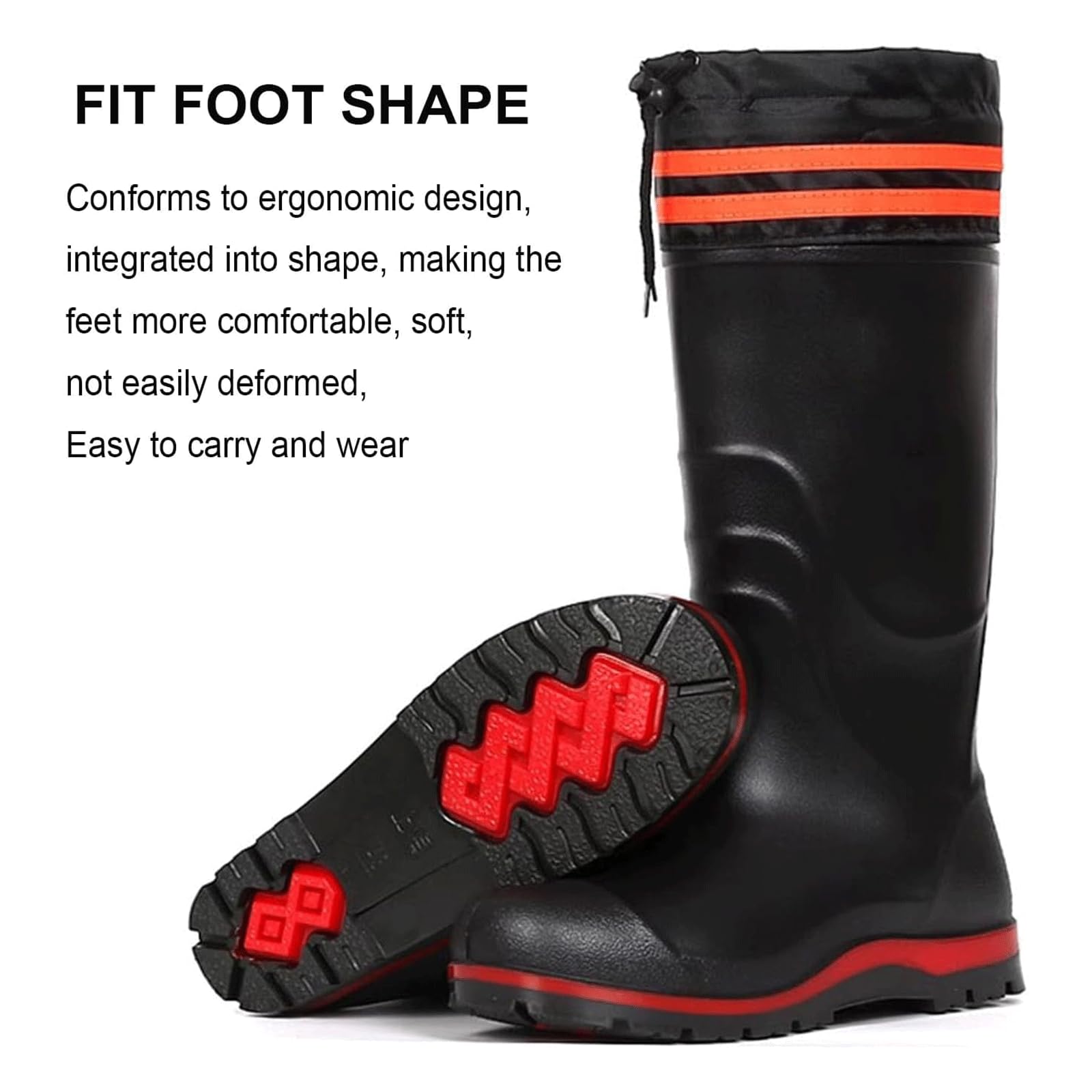 FAXIOAWA Botas gruesas de pesca para vadear, botas de invierno cálidas para la cadera con tiras reflectantes para trabajo agrícola