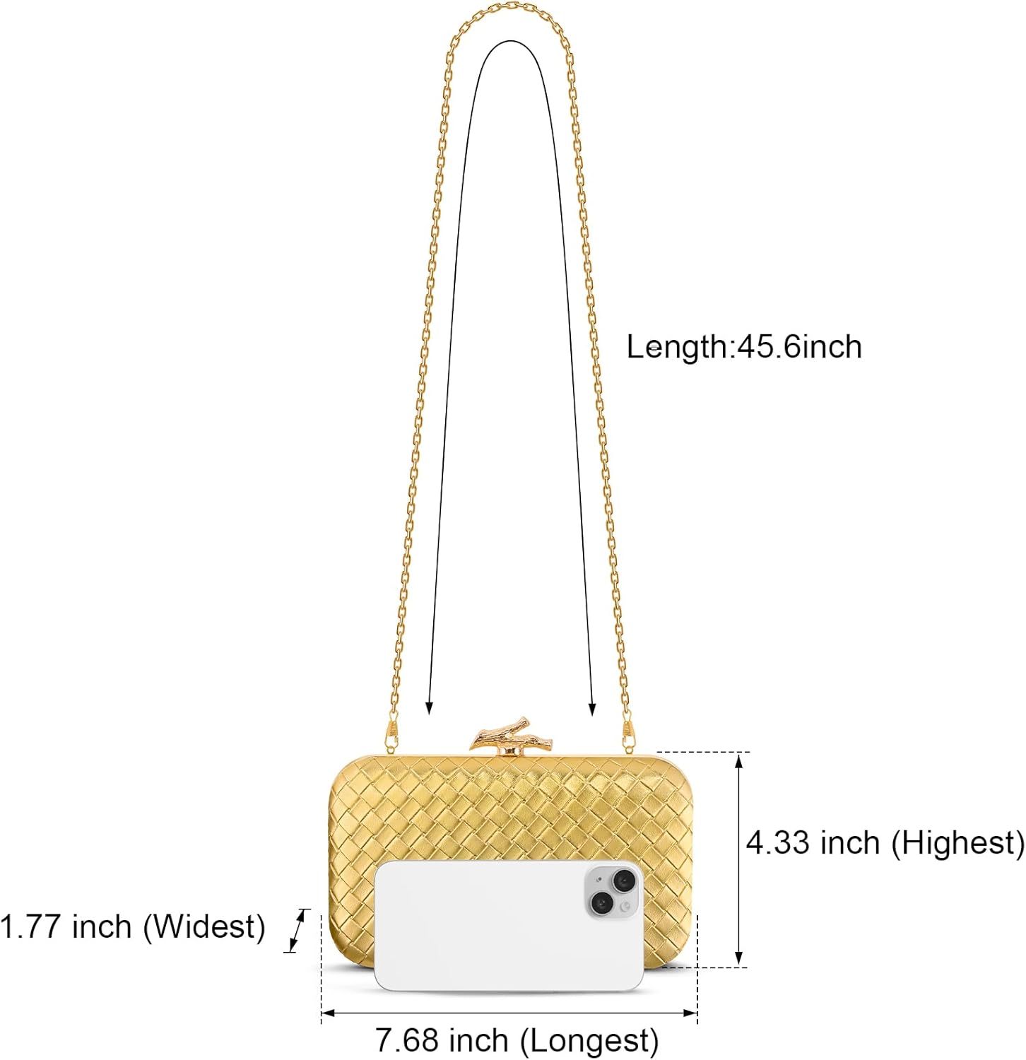 Woven Clutch Purses for Women Dressy, PU Leather Evening Bags Formal with Chain, Trendy Purses and Handbags 2025