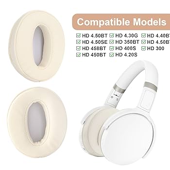 ゼンハイザー　HD 450BT WHITE(イヤーパッド交換済) Amazon | Adhiper HD450BT イヤーパッド交換用ヘッドフォン