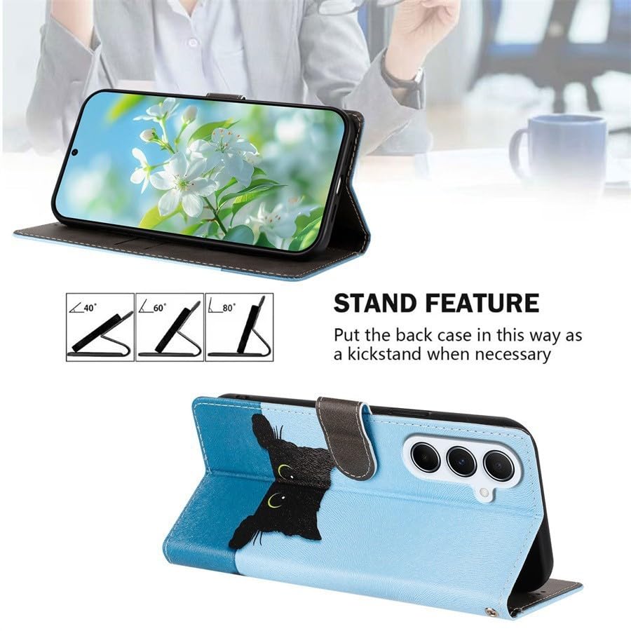 Generic etui kompatybilne z Samsung Galaxy S24 (kolor: lawenda) malowany portfel skórzany futerał na telefon magnetyczne etui z klapką