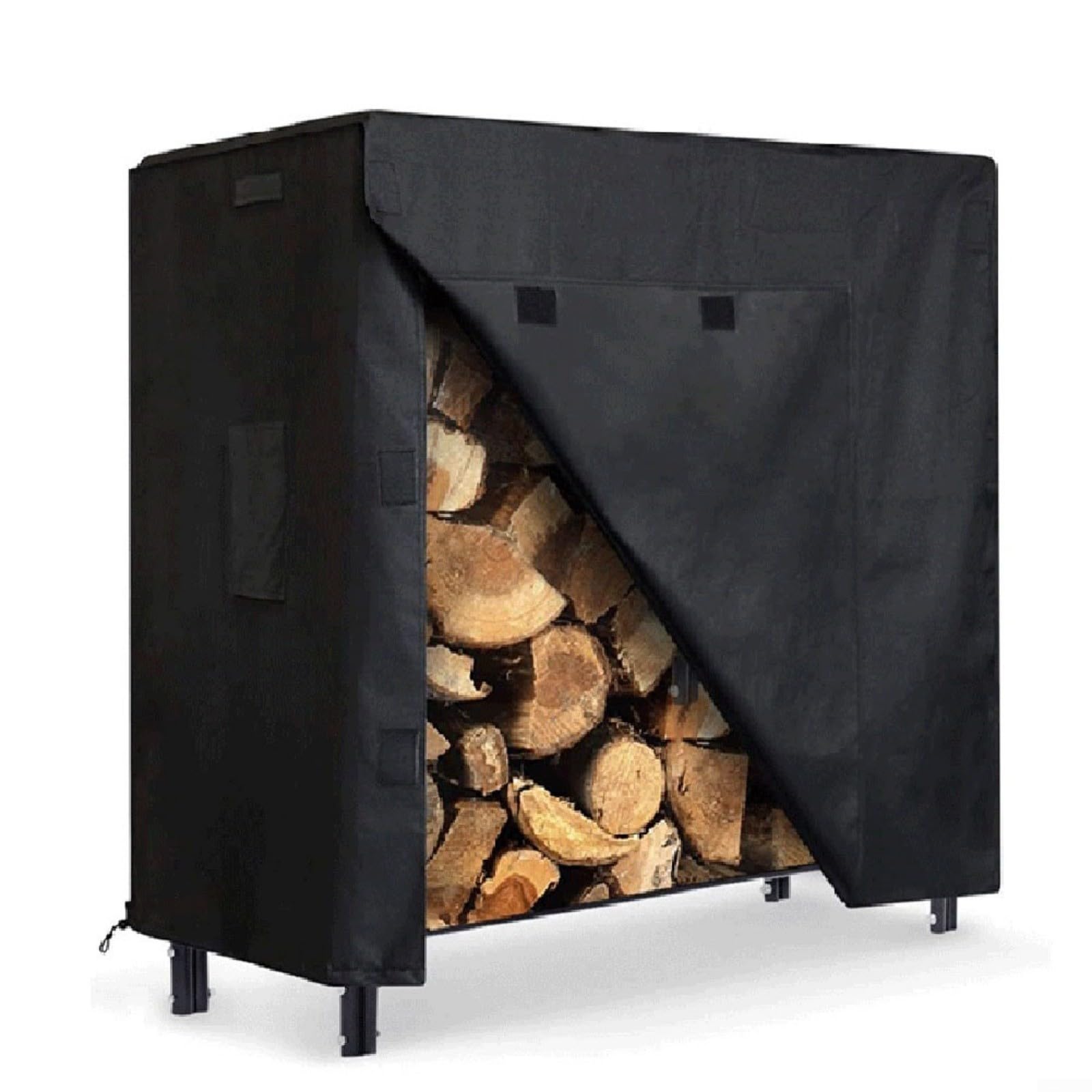 CWOQOCW Log Stores Outdoor Firewood Log Rack Cover Outdoor Storage Protection With Ventilation Mesh Weather Resistant Oxford Cloth For Wood Storage